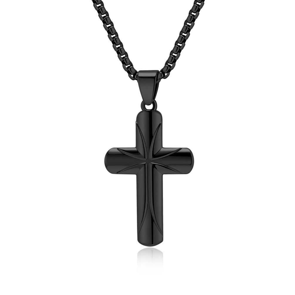 Cross-Border European American Stainless Steel Cross Necklace