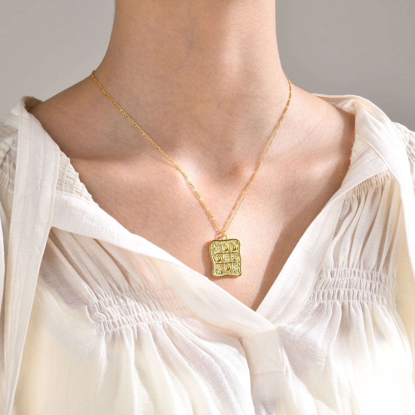 Copper Necklace Star And Moon Geometric Gold Jewelry Wholesale