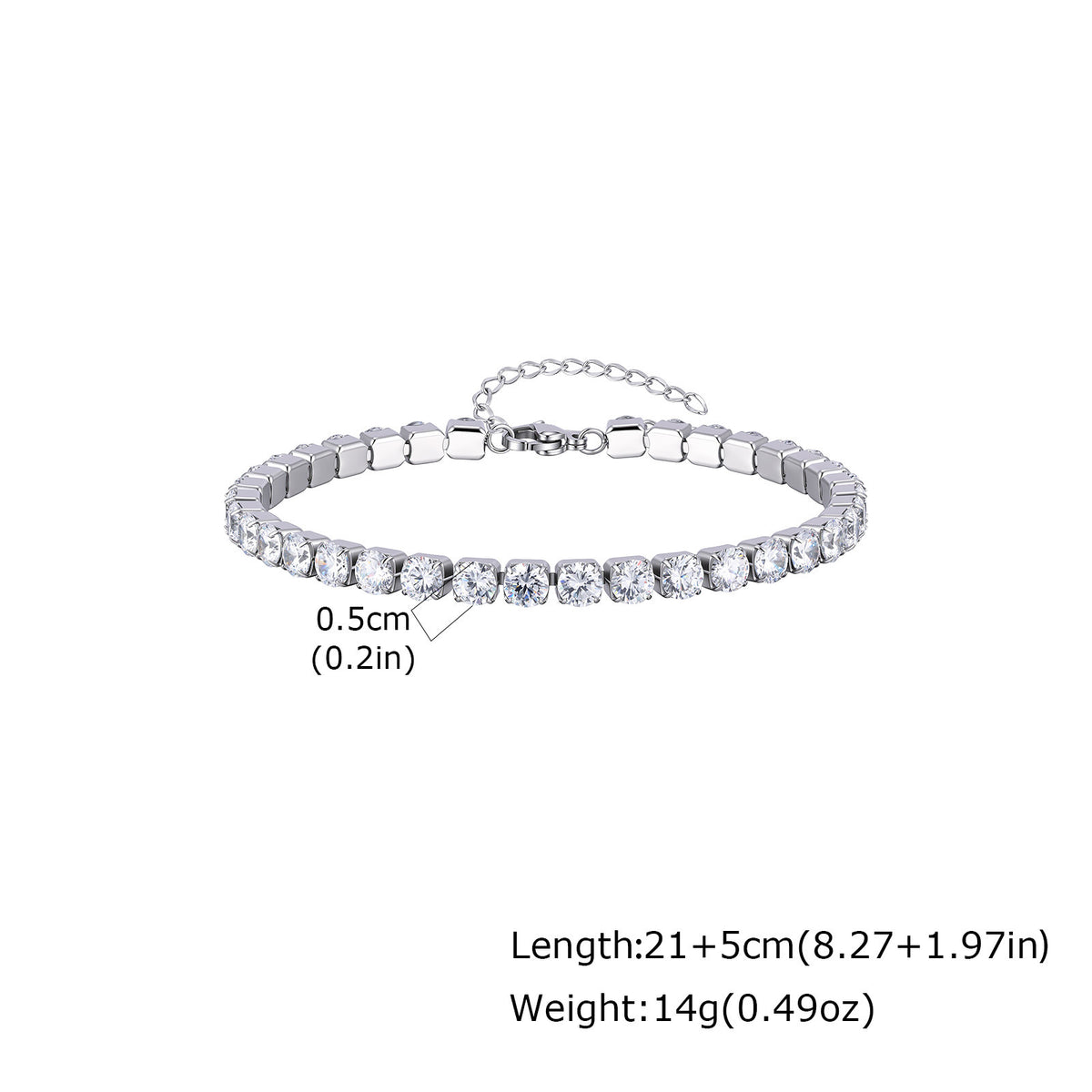 Zircon Stainless Steel Anklet