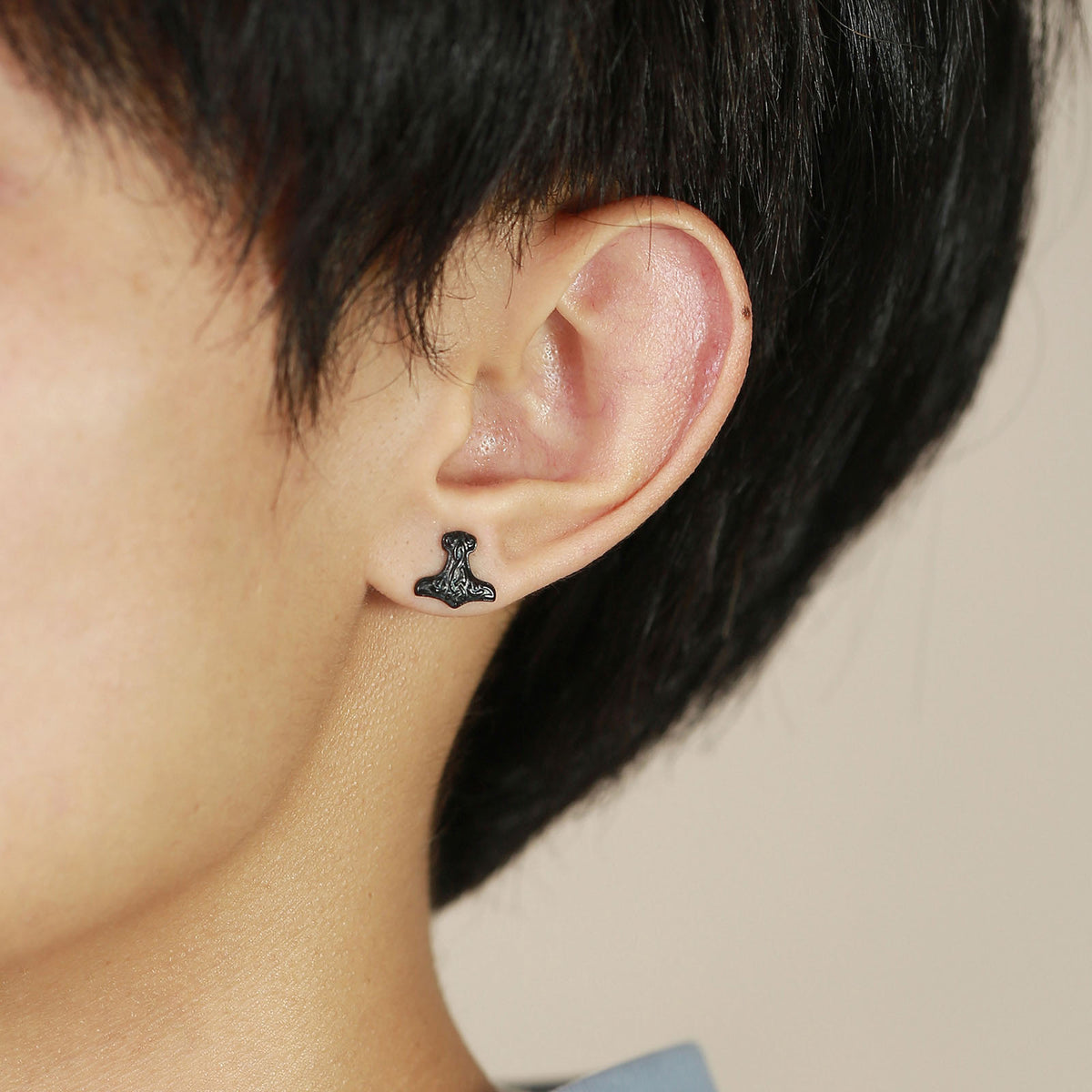 Viking Single Earring — Black