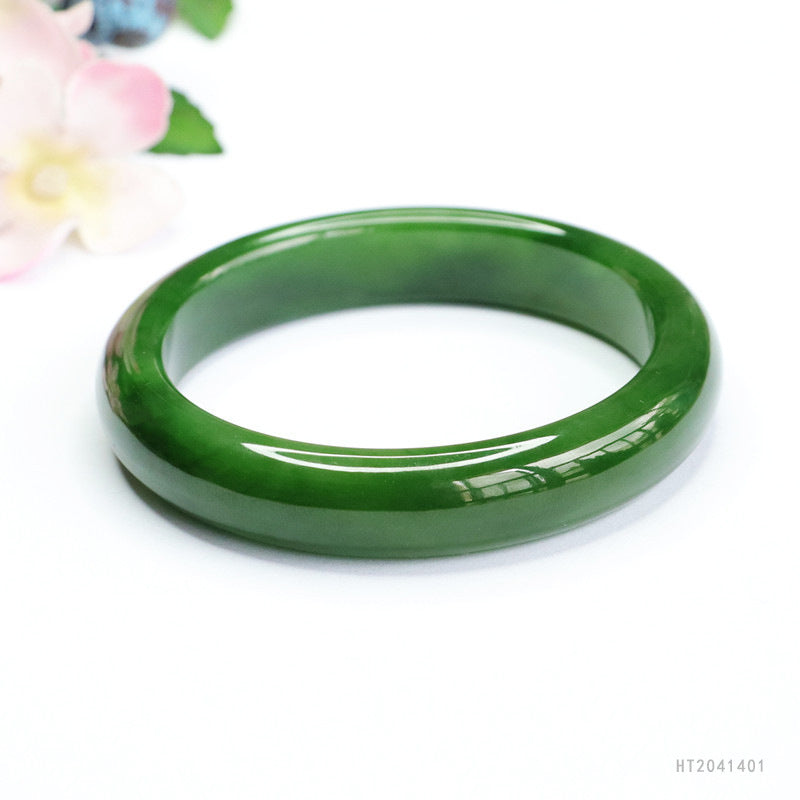 Spinach Green Hetian Jasper Bracelet