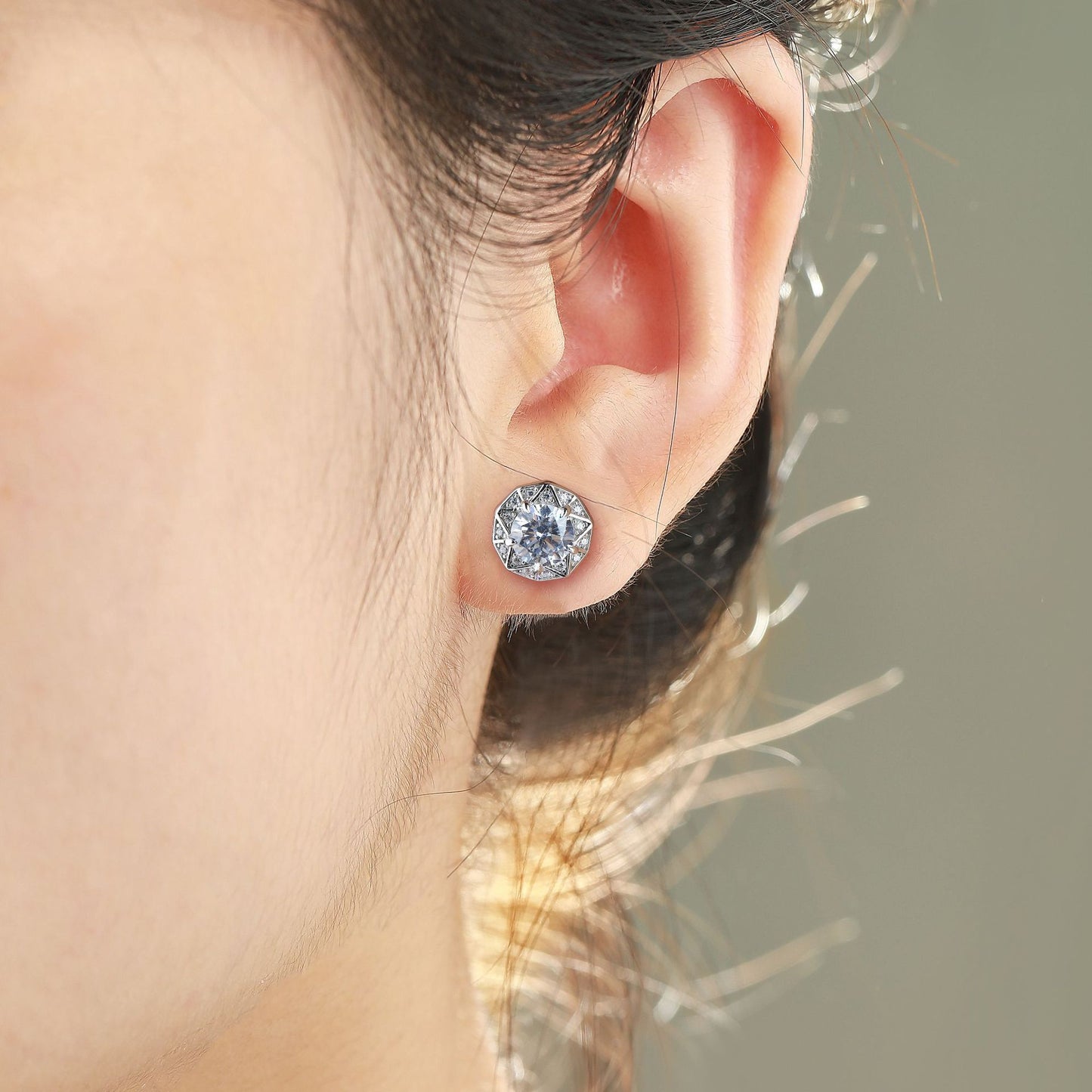 New Cross-Border Popular Zircon Stud Earrings 925 Silver