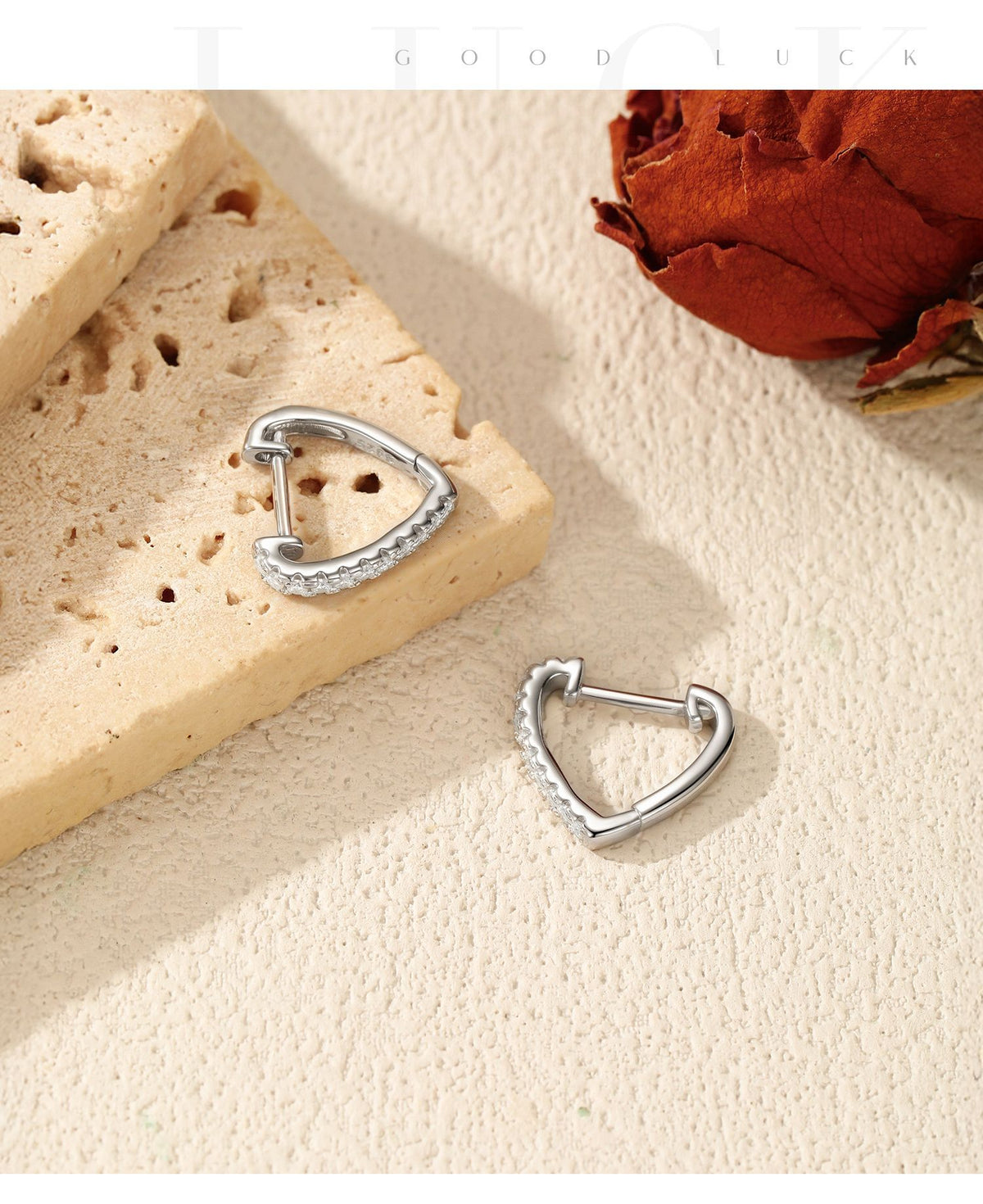 925 Sterling Silver Heart Moissanite Earrings