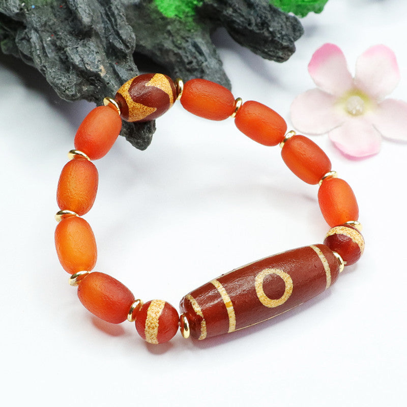 Heavenly Red Agate and Sterling Silver Bracelet