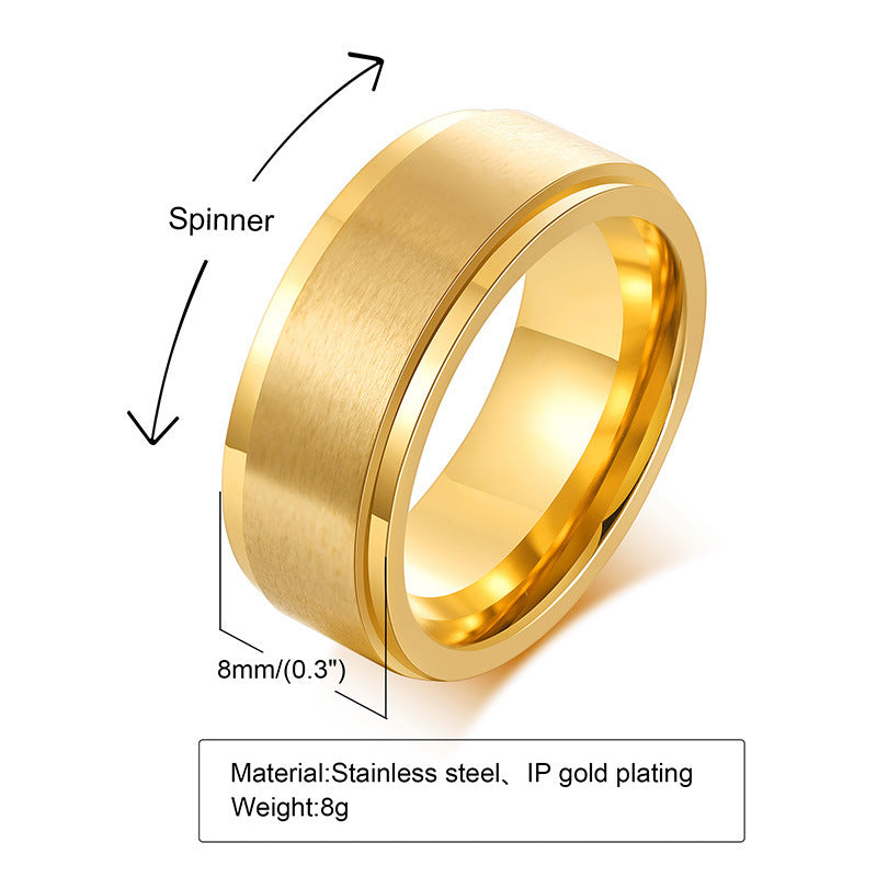 European And American Index Finger Joint Stainless Steel Rotary Decompression Ring Wholesale For Men