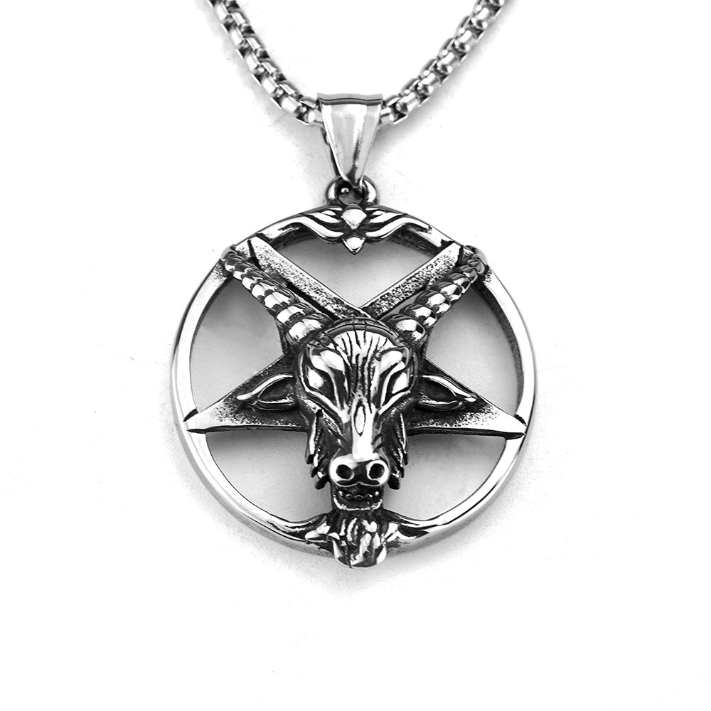 European and American Retro Men's Stainless Steel Viking Pendant