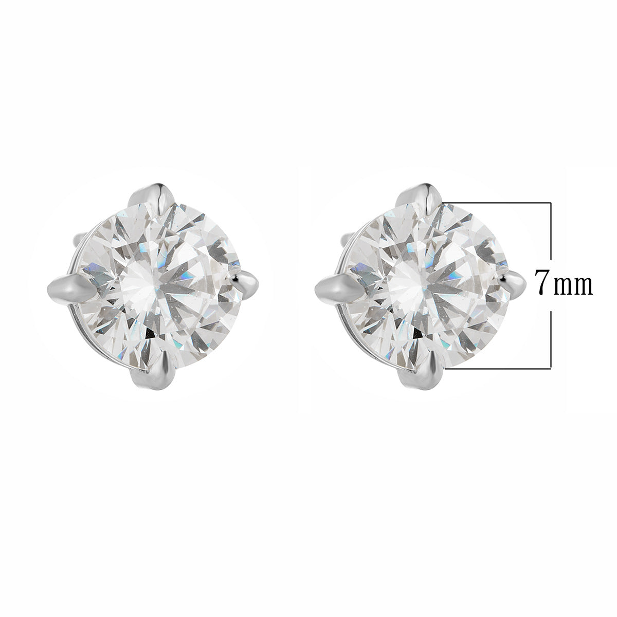 European and American Cross-Border S925 Silver Zircon Stud Earrings