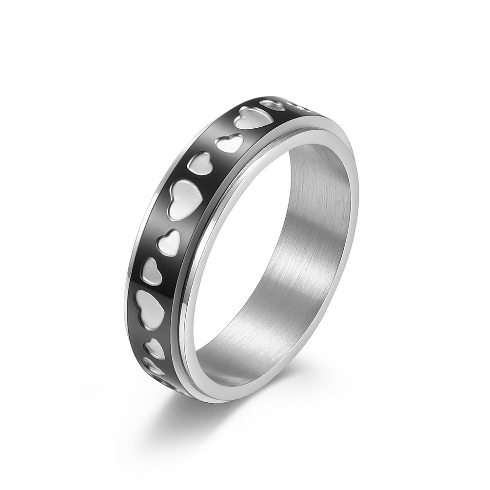 Planderful Heart Shaped Rotating Rings For Stress Relief Unisex Fashion Accessory For Men And Women