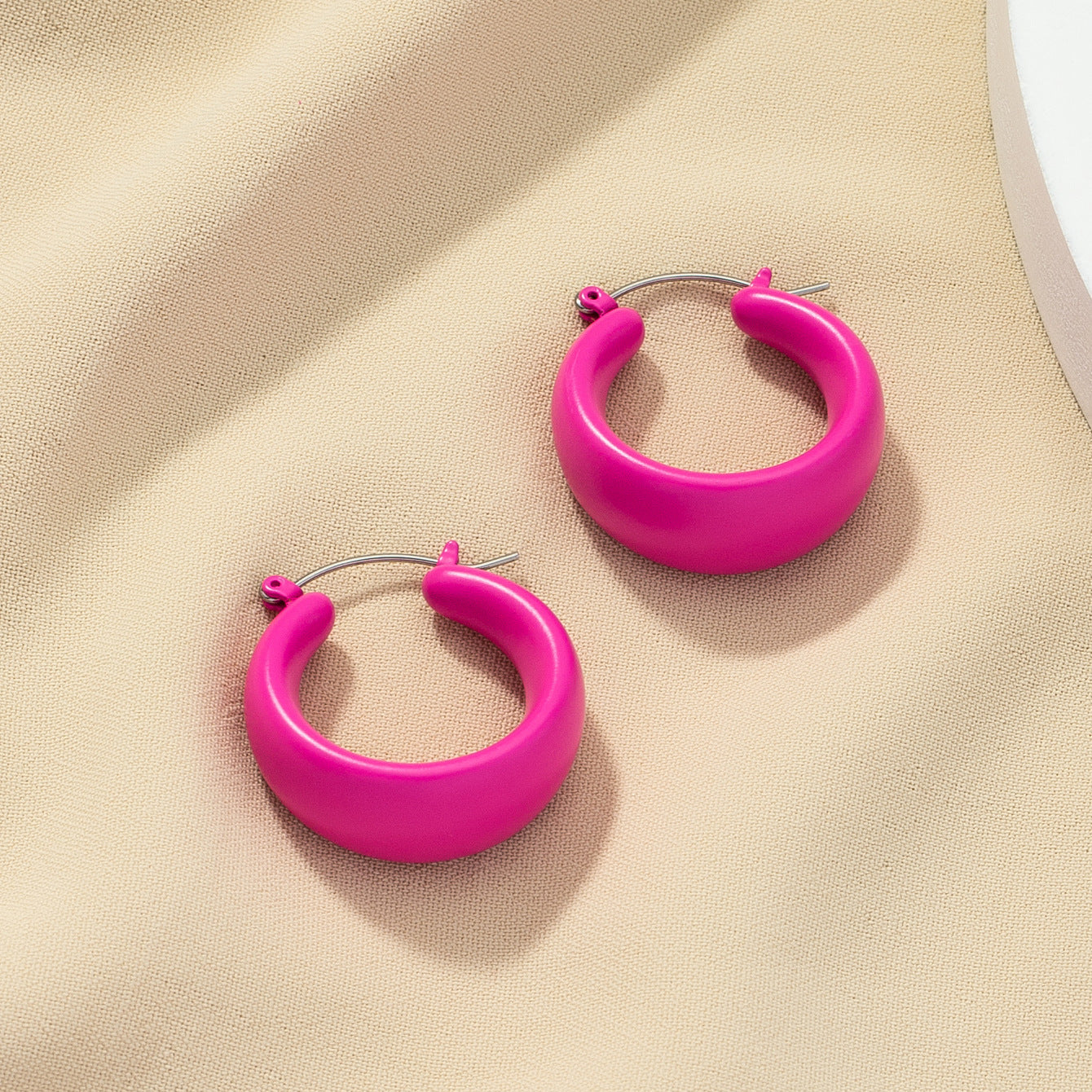 Candy Color Fashion Earrings with Lacquered Finish - Wholesale Pair