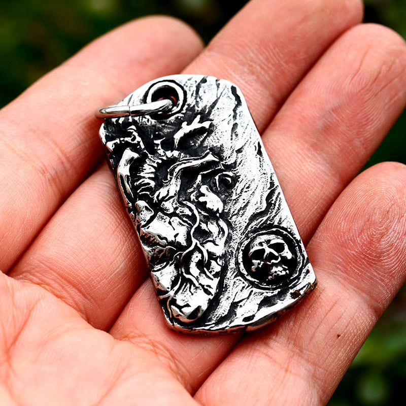 Titanium Steel Skull Pendant for Men - European and American Fashion Jewelry Wholesale