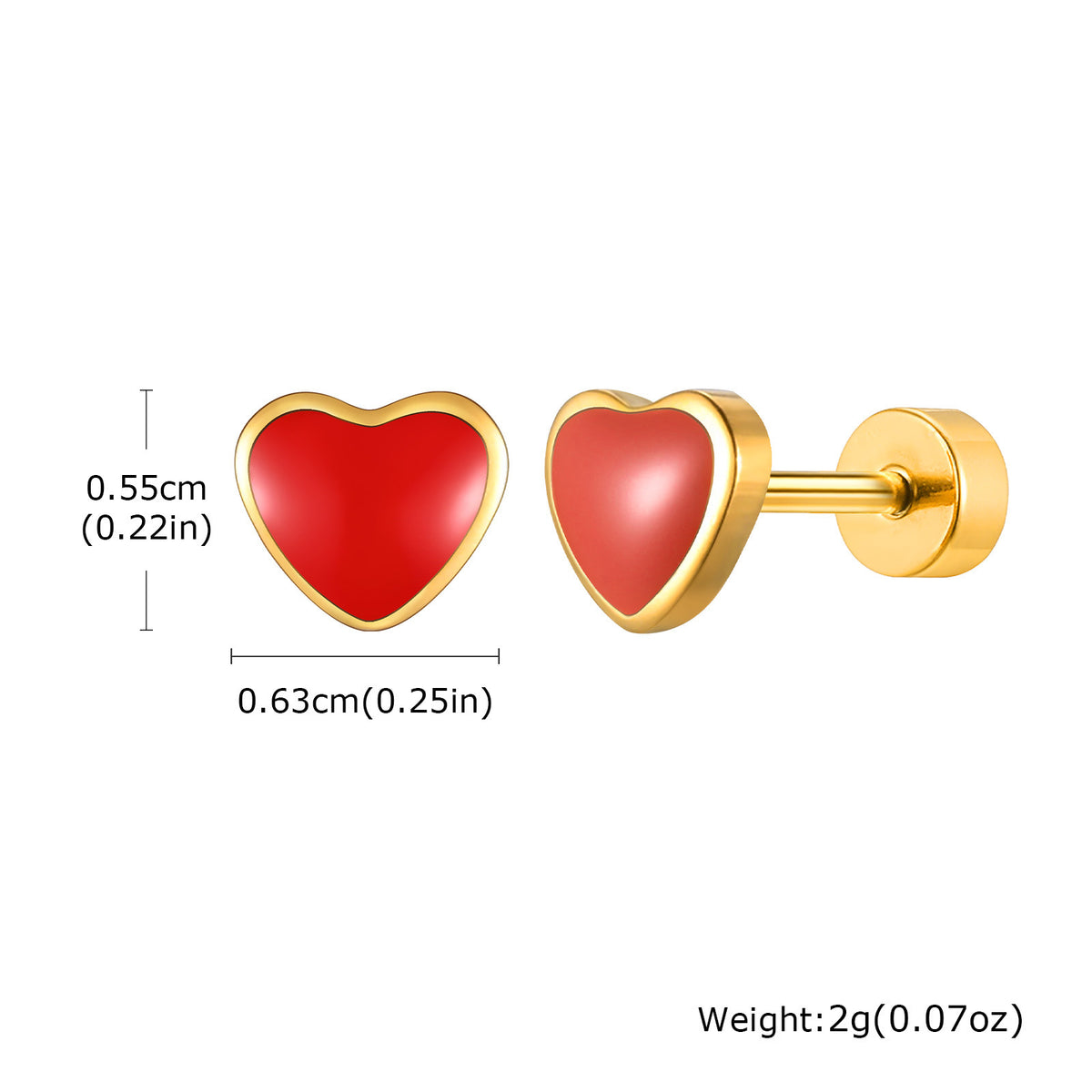 Stainless Steel Heart Earrings