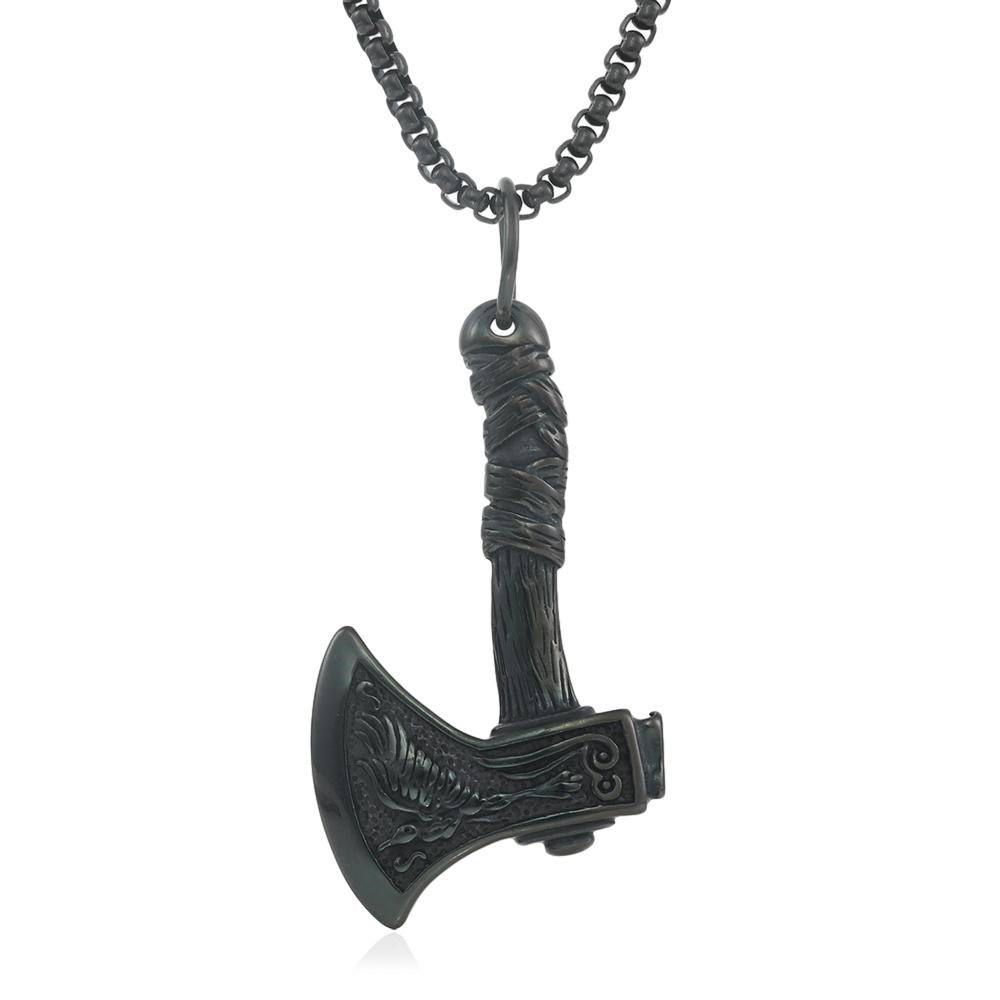 European And American Stainless Steel Axe Pendant Necklace