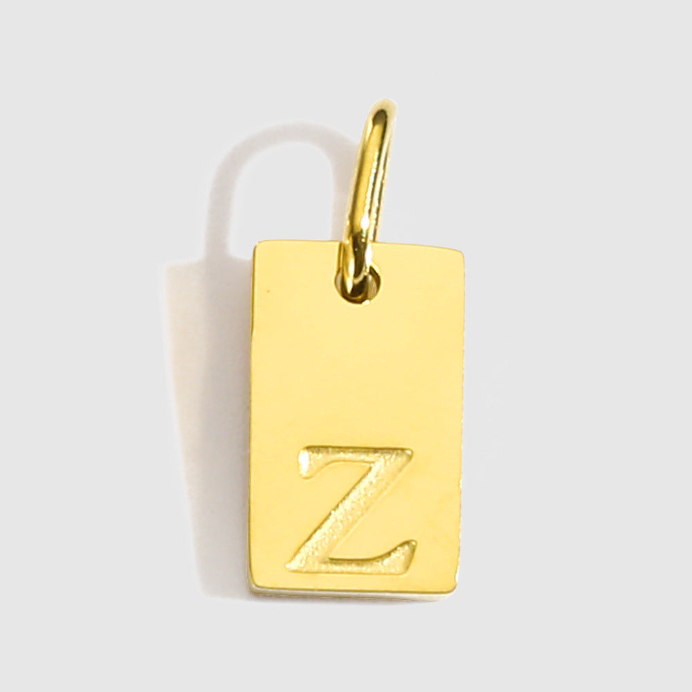 Planderful Jewelry Alphabet Necklace Gold Plated Stainless Steel