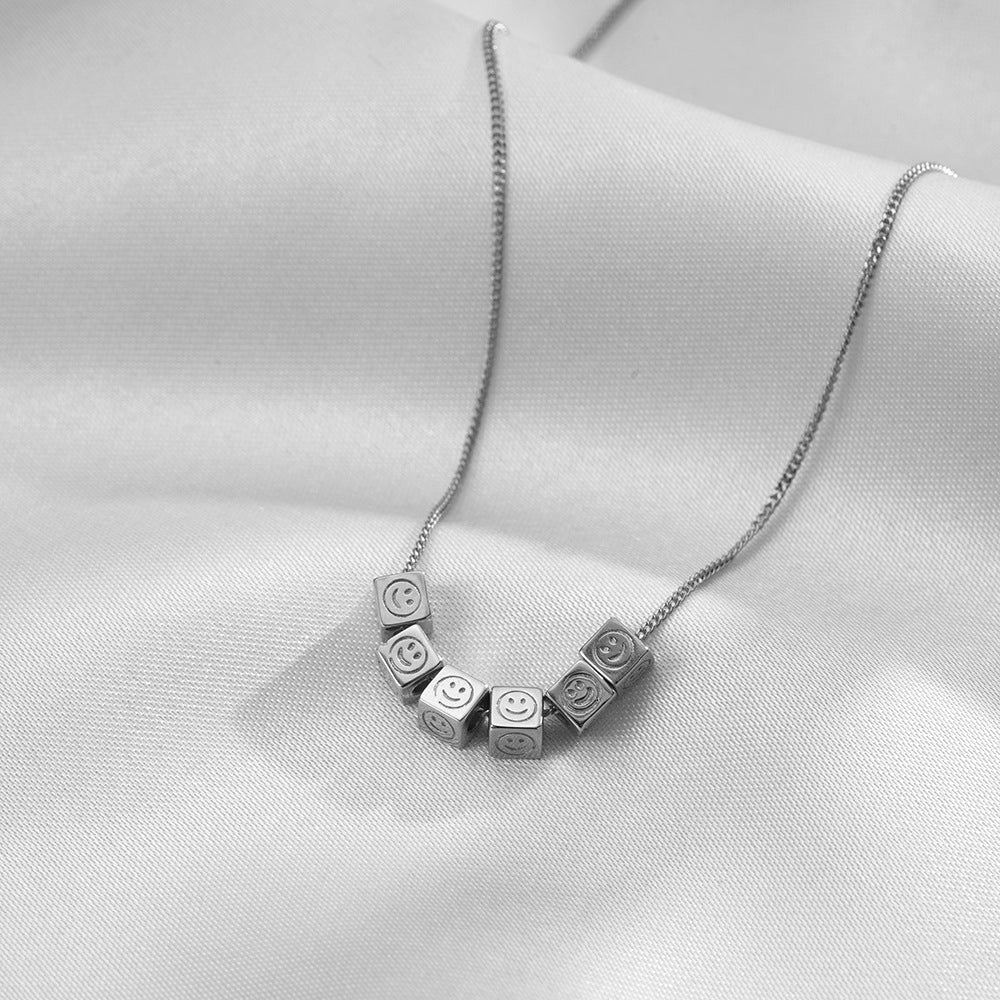 Necklace Wholesale 925 Sterling Silver Square Smiley Face