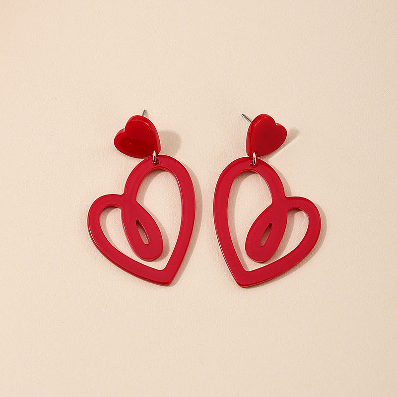 Heart Hollow Simple Earrings for Women - Vienna Verve Collection