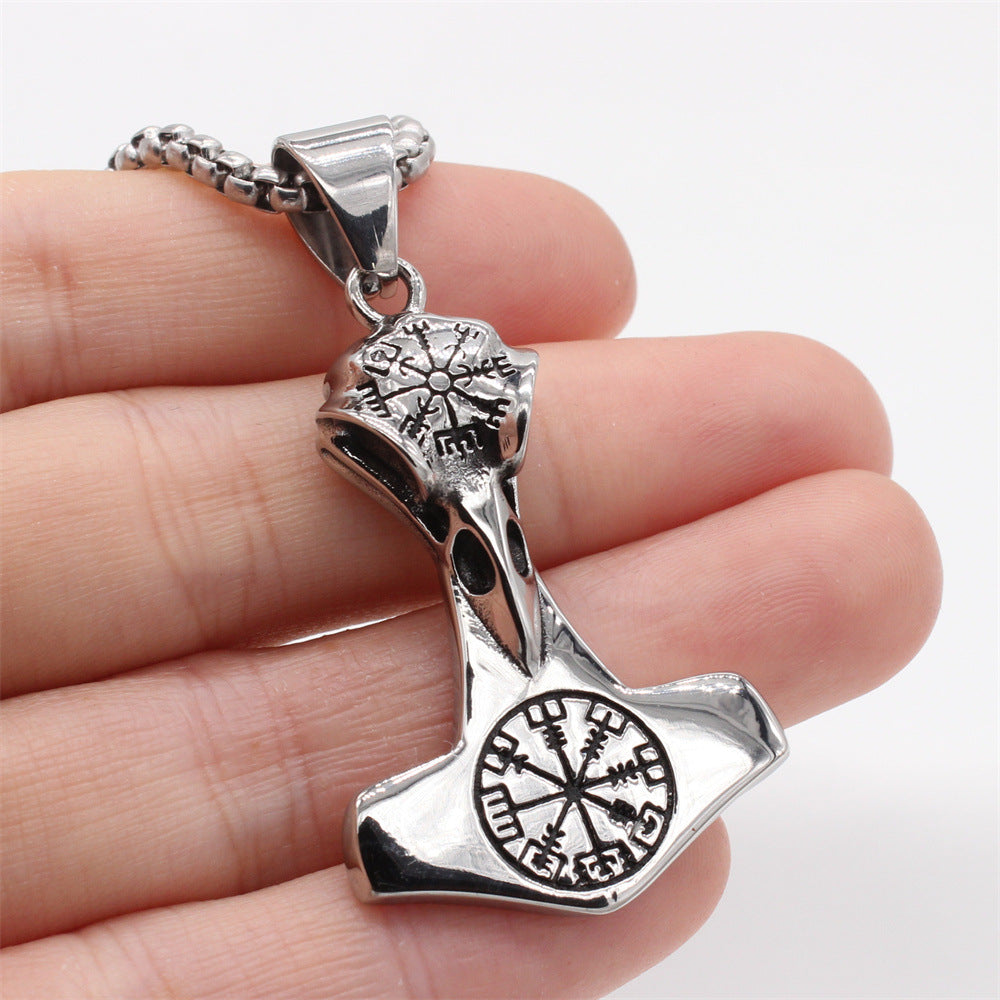 Viking Thor's Hammer Pendant in Gold - Dominant Stainless Steel Men's Jewelry from Europe and America
