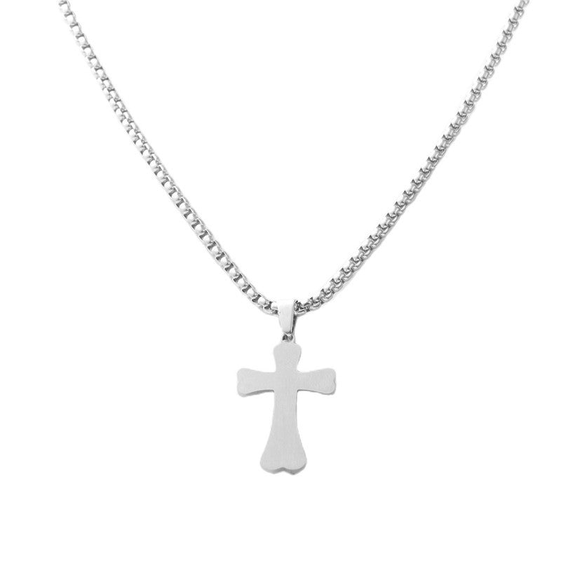 Trendy Personalized Titanium Steel Cross Pendant Necklace for Men