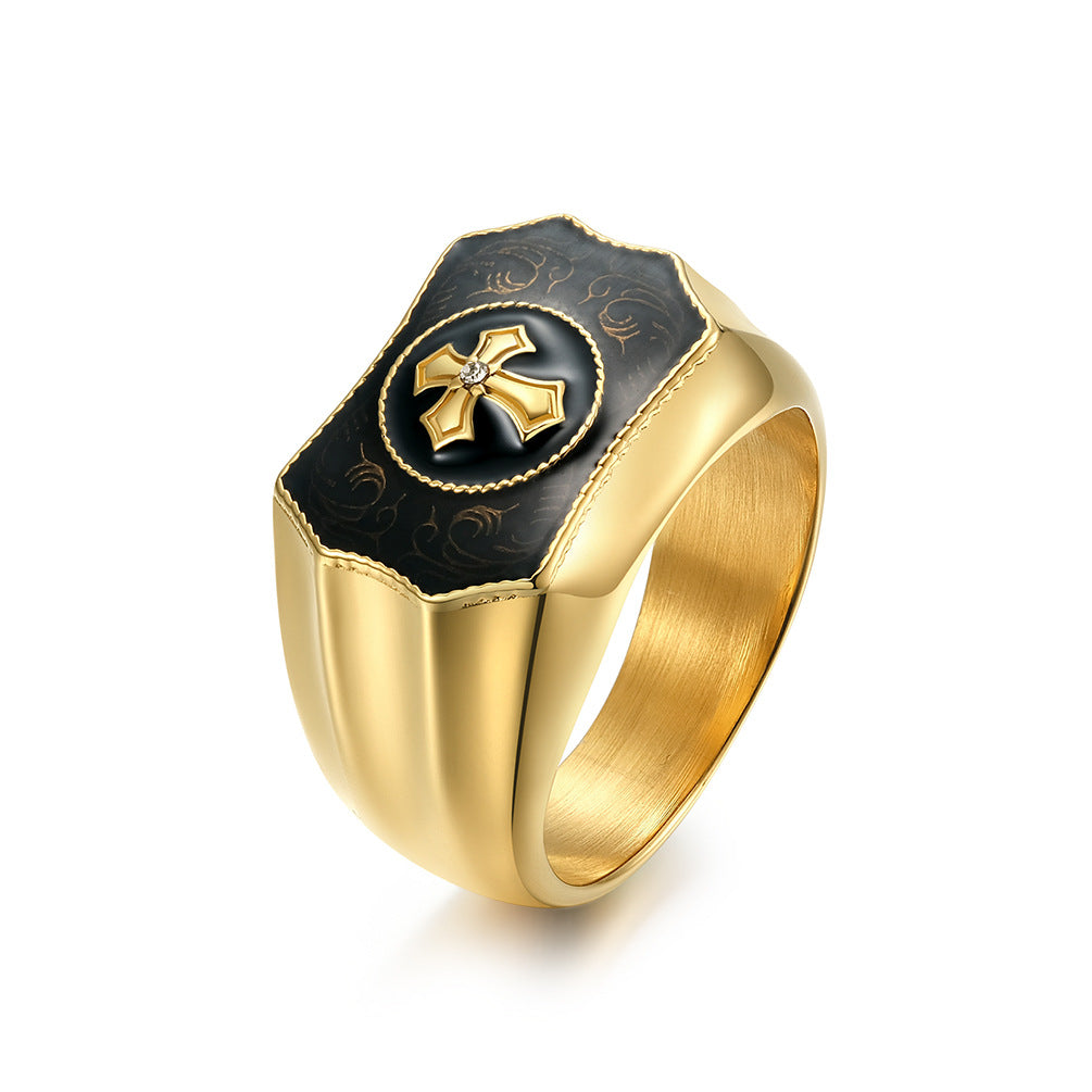 European And American Style Cross Domineering Men's Ring