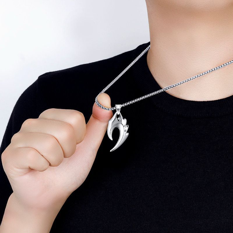 Planderful Jewelry Wolf Tooth Necklace Titanium