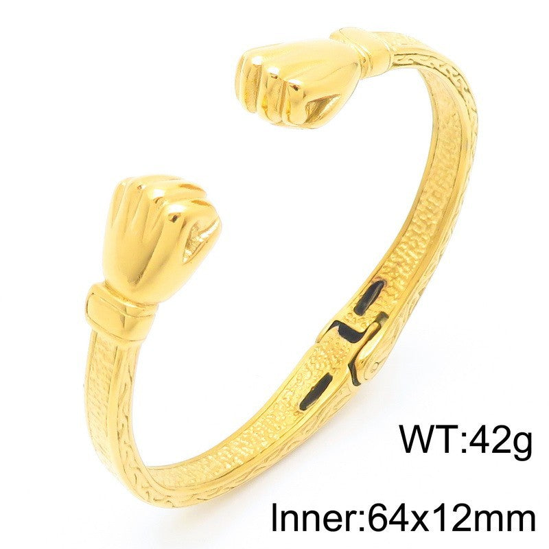 Planderful Genie Retro Men Stainless Steel Boxer Bracelet