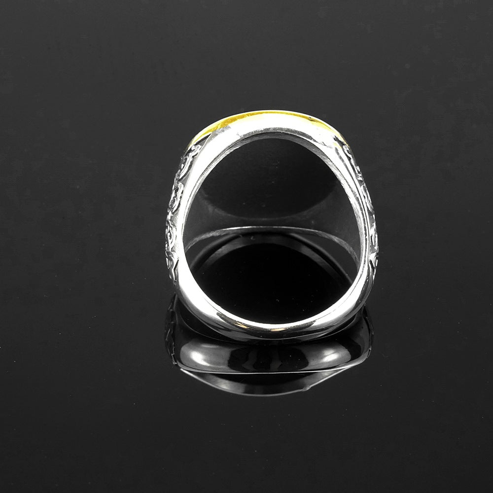 European and American Jewelry Wholesale Men's Titanium Steel Ring Retro Viking Triangle Logo Ring No Rust No Allergy