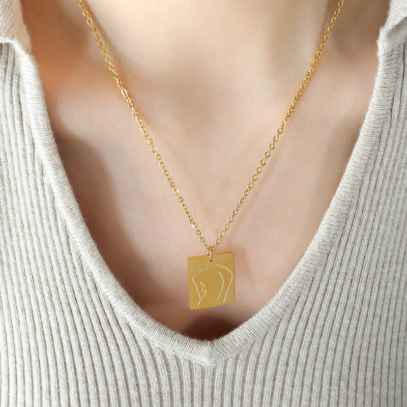 Elegant Abstract Geometry Layered Necklace for Women