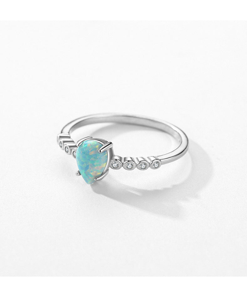 Everyday Genie Opal Ring - Sterling Silver, Korean Design, Size 5-10
