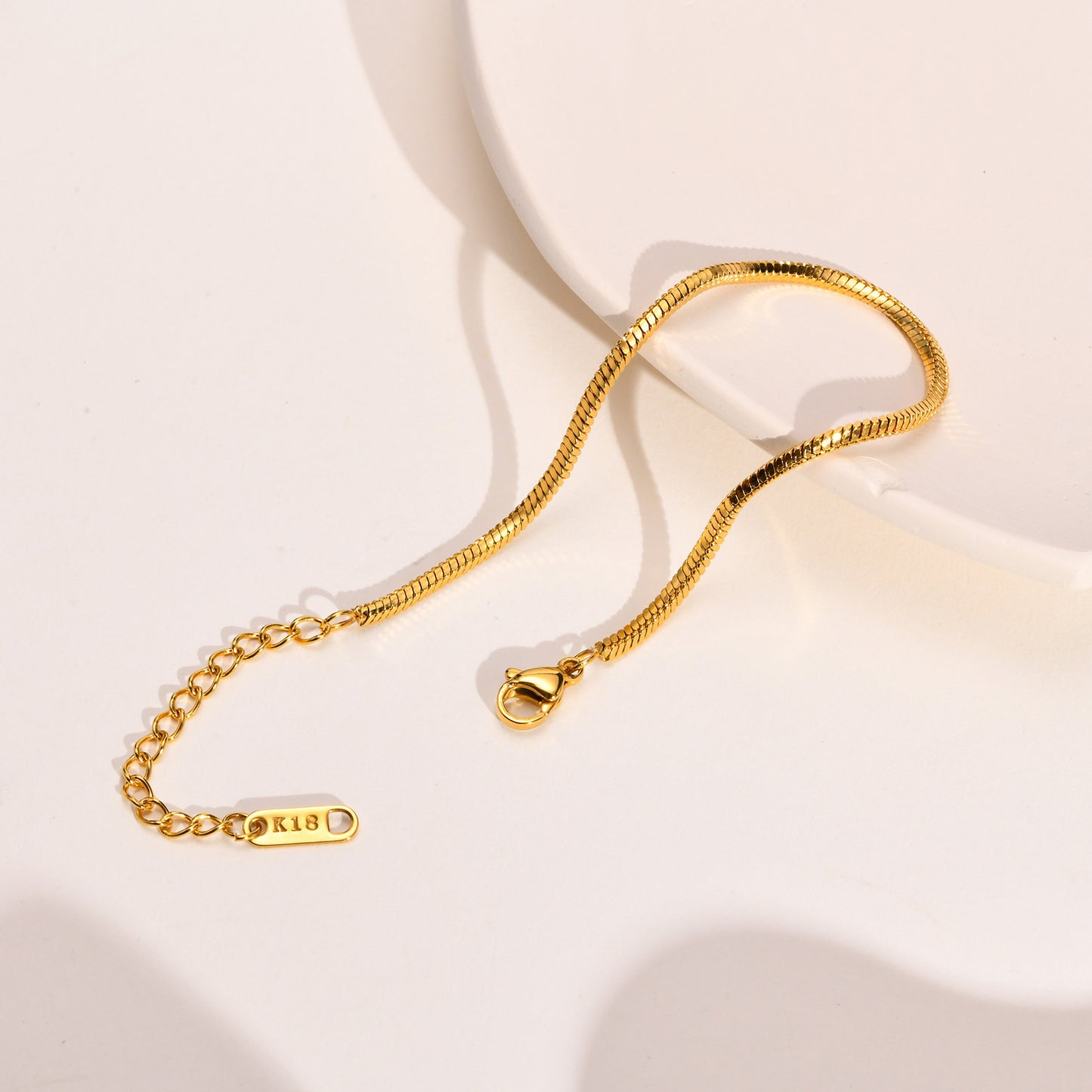 Stainless Steel Square Snake Chain Bracelet Gold Female Ins Wind