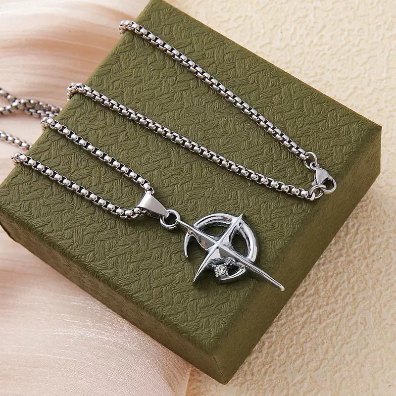 Planderful Jewelry Stainless Steel Zircon Star Necklace