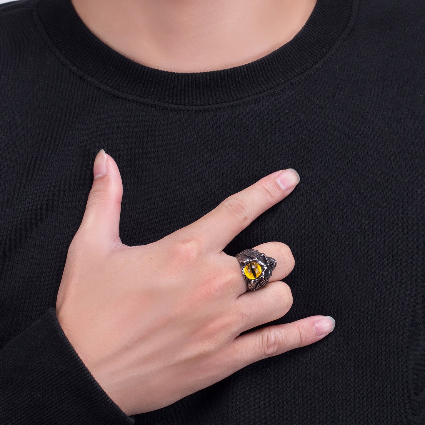 Titanium Steel Ring – Statement Skull Devil Eye Design For Men Everyday Genie Planderful