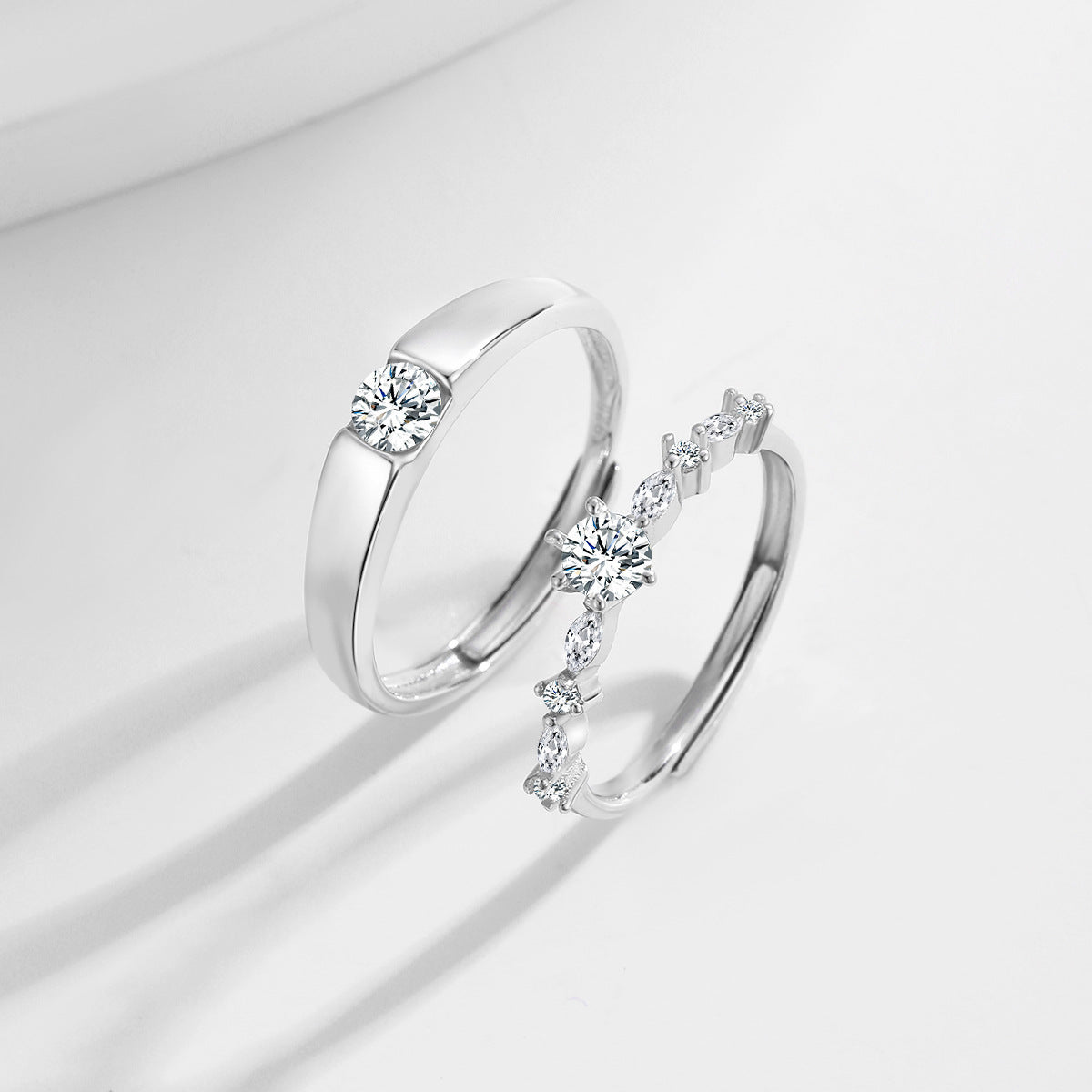 Minimalist Moon Sun S925 Sterling Silver Ring