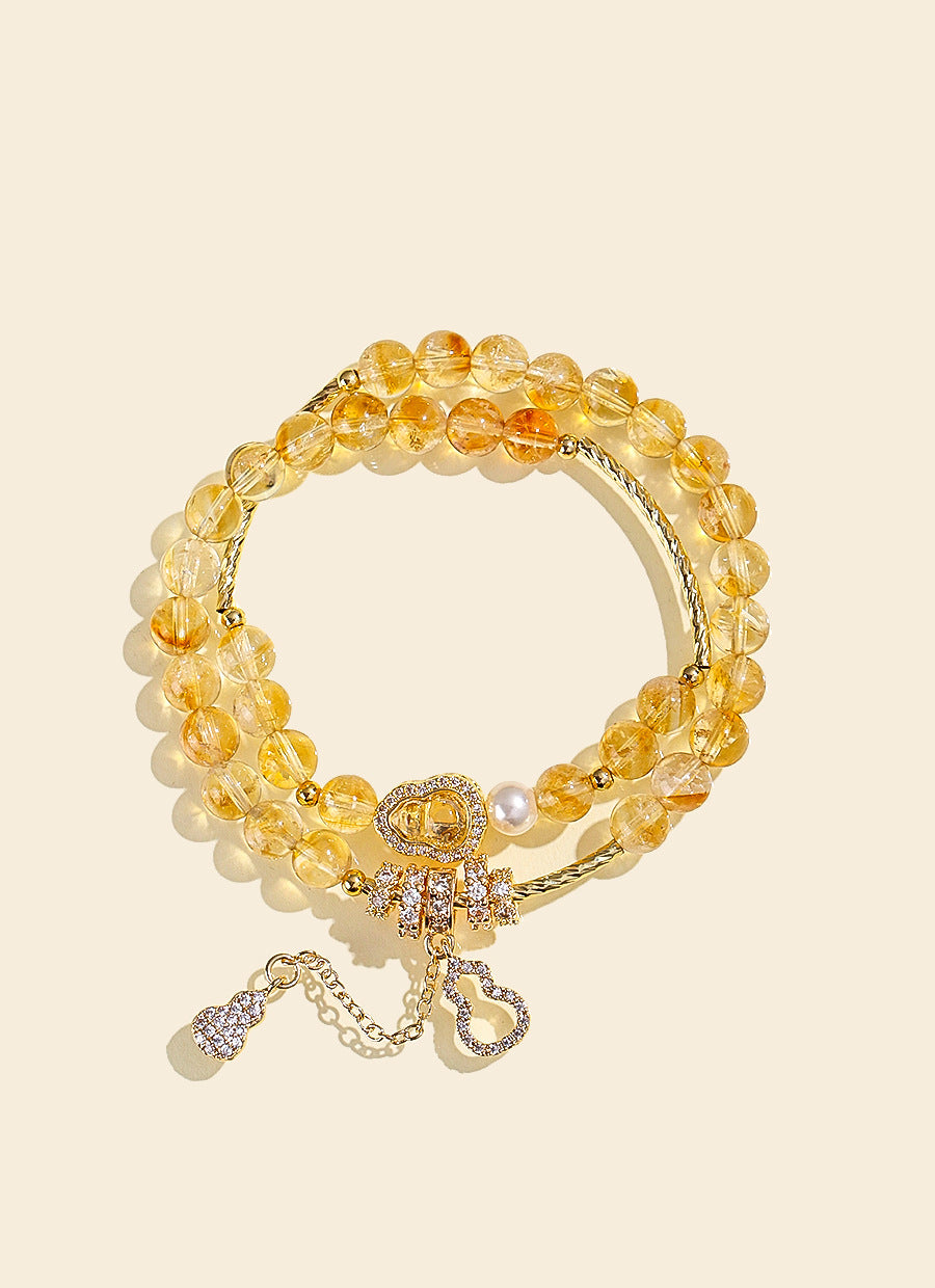 Planderful Fortune's Favor Bracelet – Elegant Natural Yellow Crystal Design