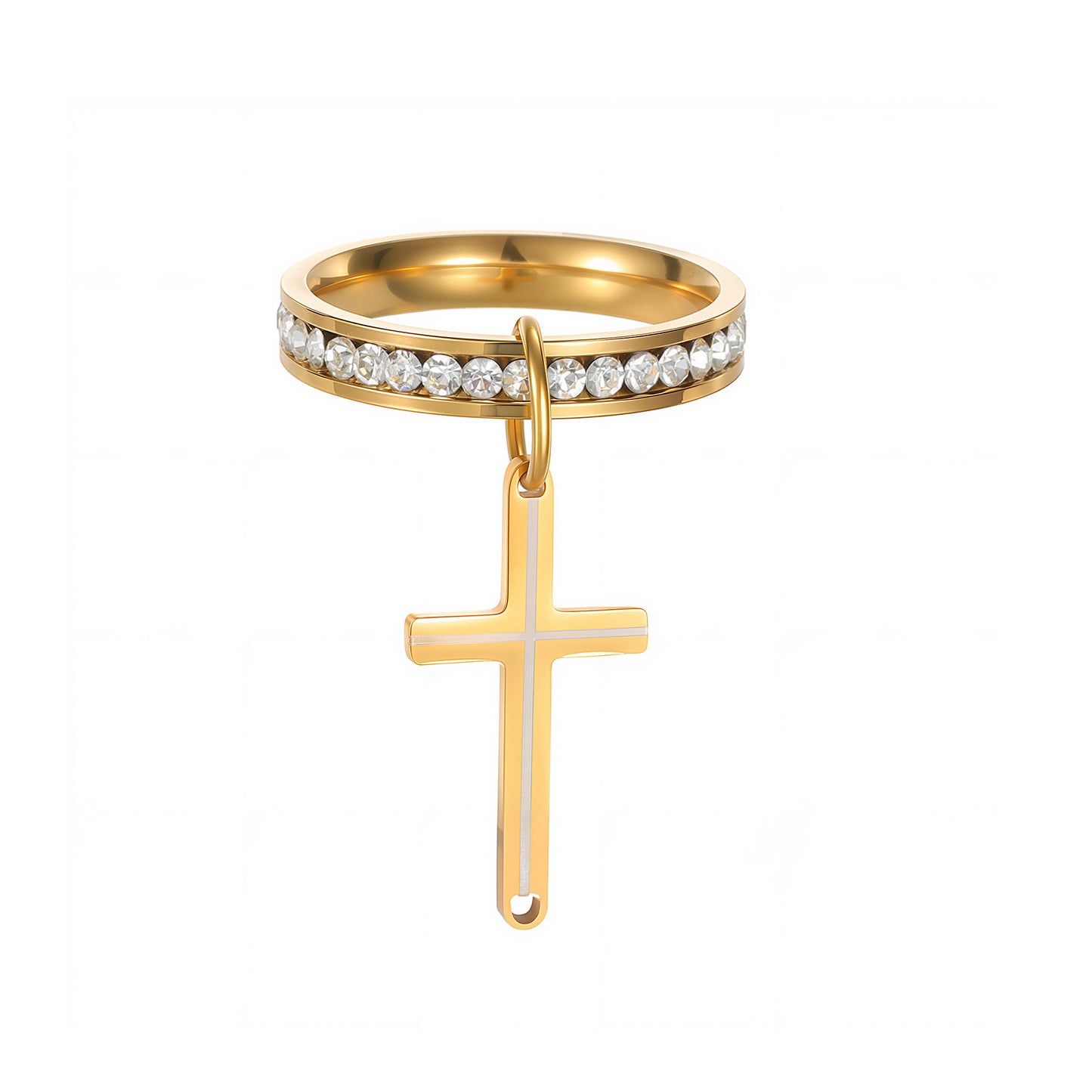 Planderful Everyday Genie Titanium Steel Cross Ring Unisex