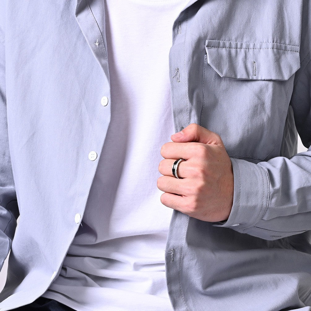 New Simple Black And White Series Titanium Steel Ring for All