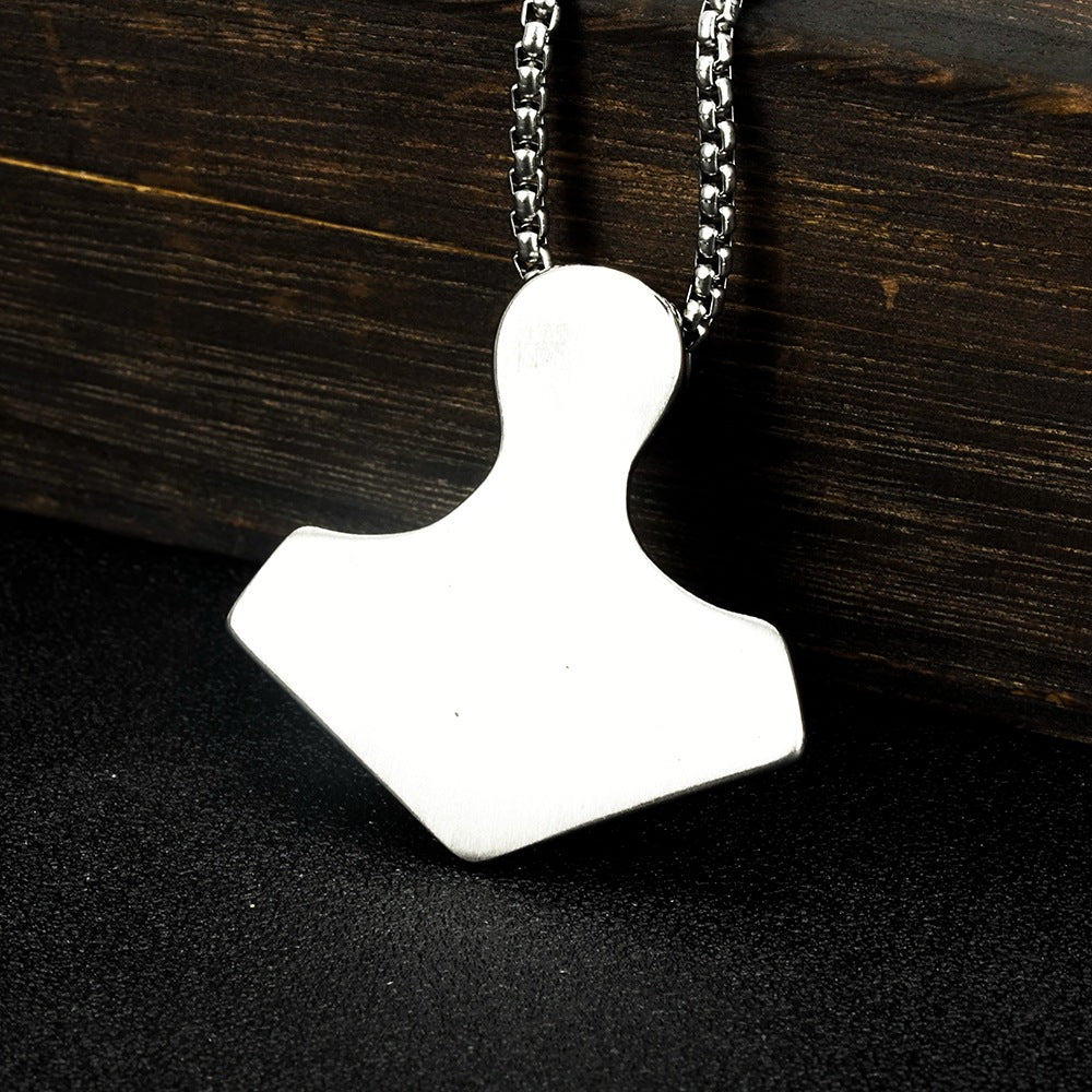 European And American Jewelry Wholesale Titanium Steel Men's Pendant Necklace Retro Viking Crow Hip Hop Style