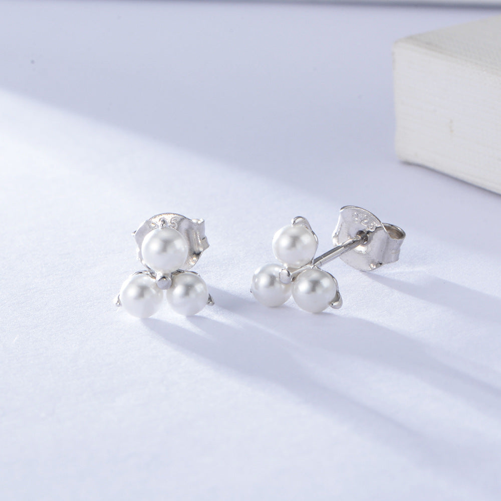 S925 Sterling Silver Pearl Stud Earrings