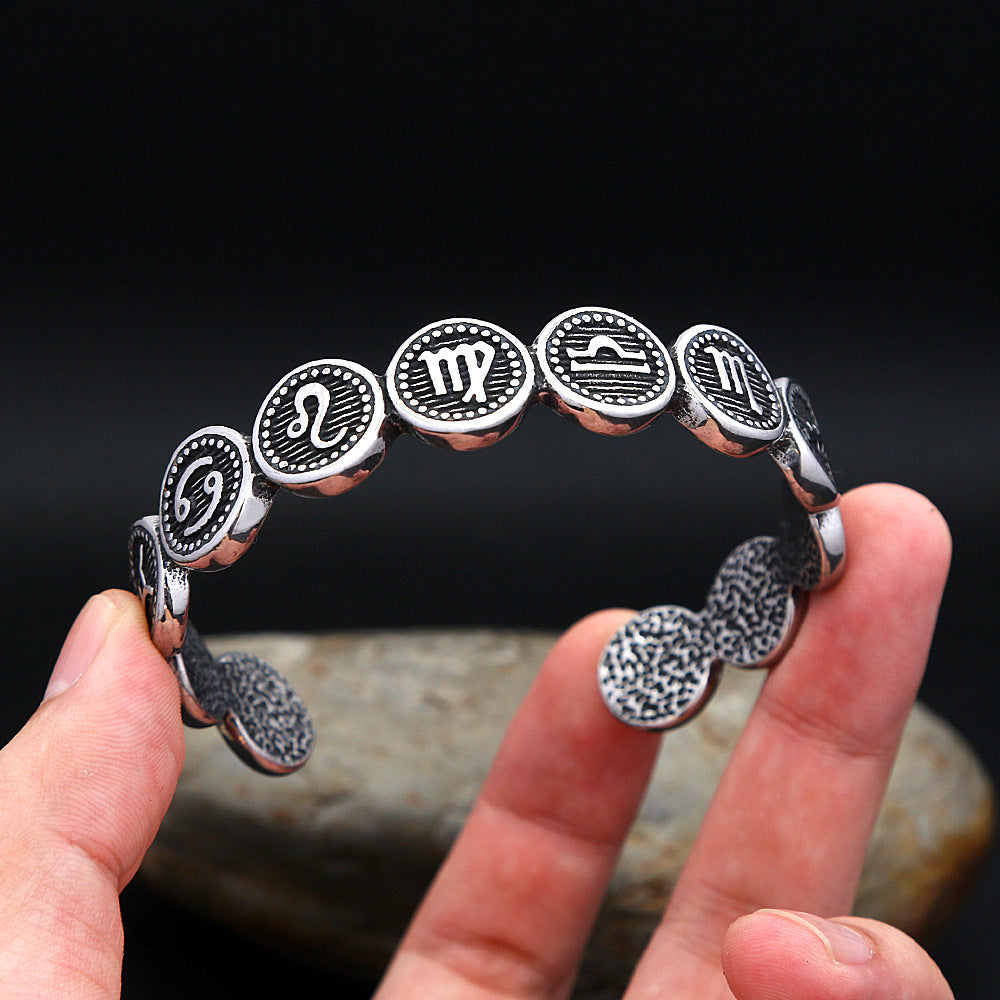 Planderful Odin Rune Stainless Steel Bracelet Open Viking Symbol For Norse Mythology Fans