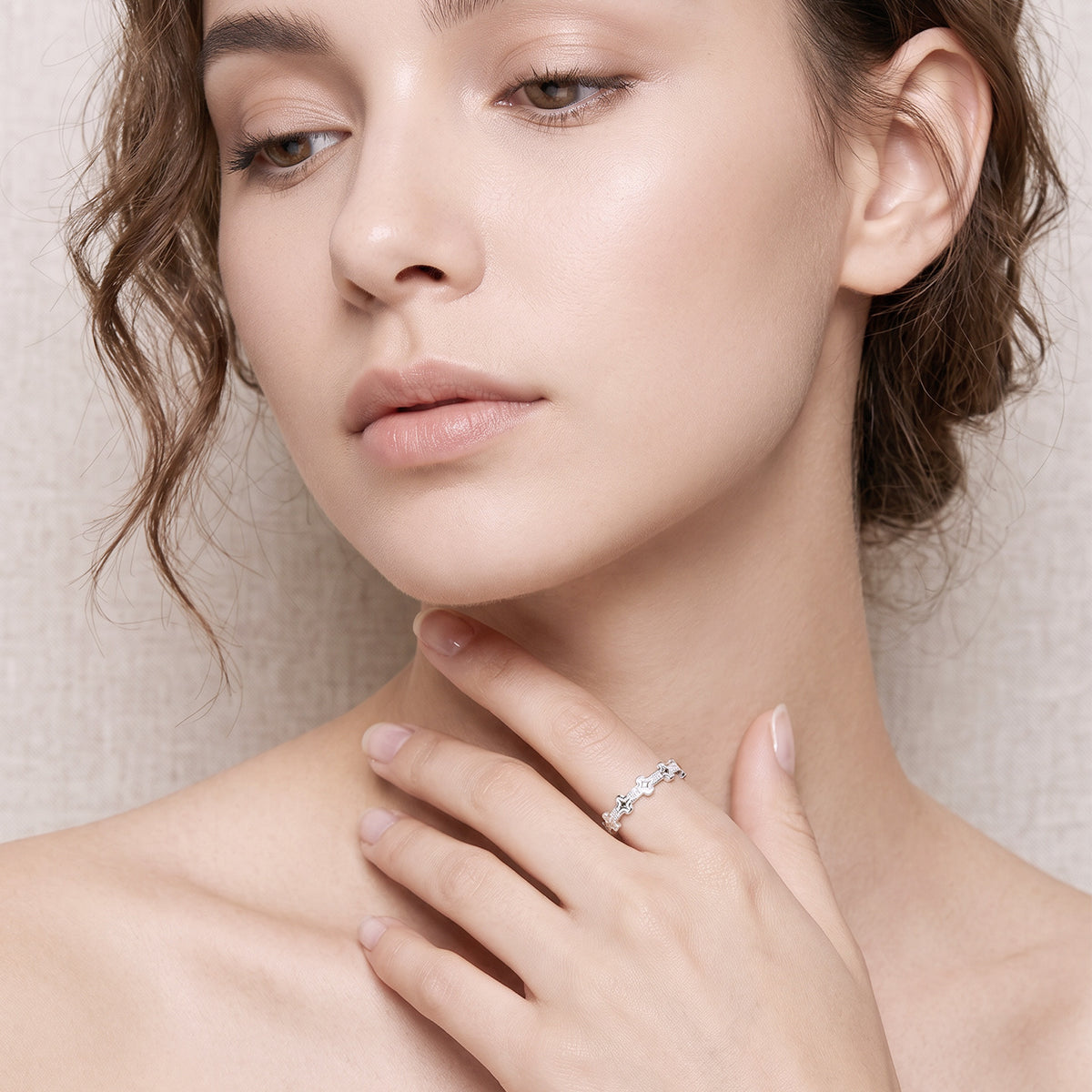 Minimalist Cross Star S925 Sterling Silver Ring