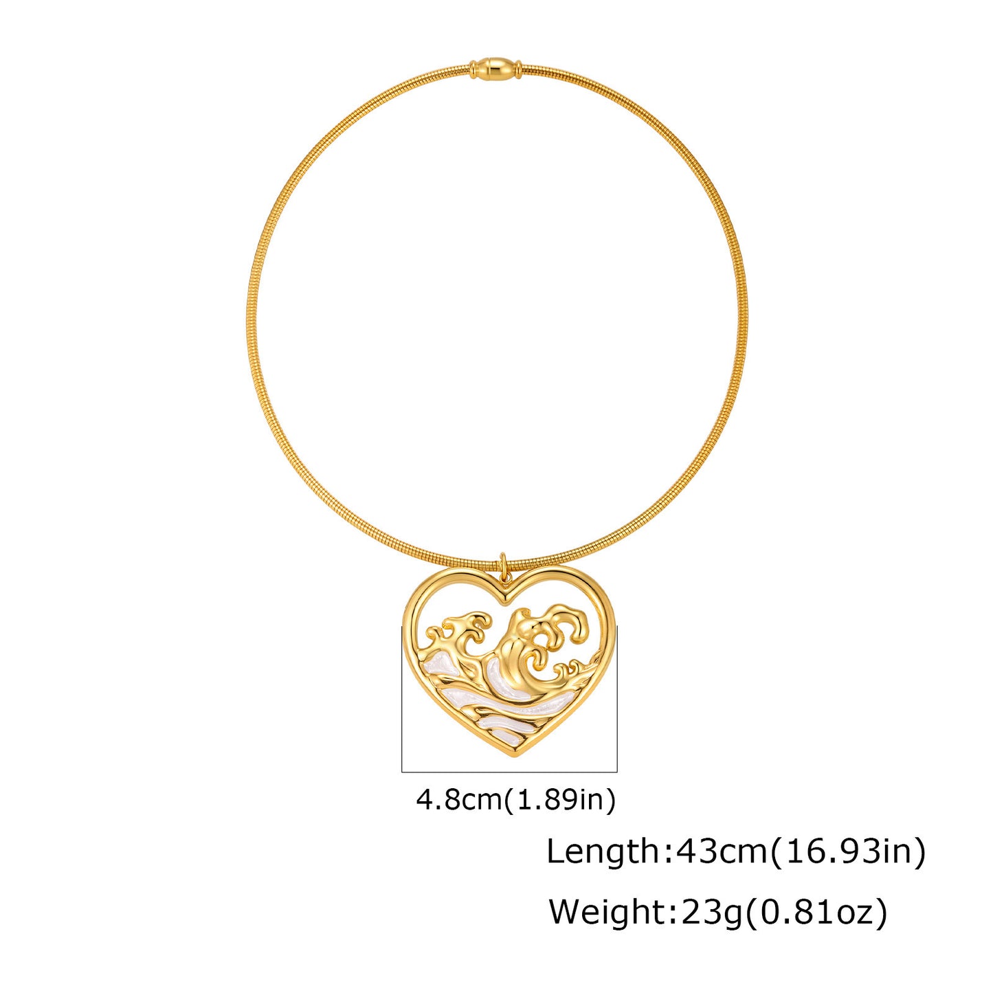 Design Sense Women's Stainless Steel Hollow Round Love Pendant Style Irregular Necklace