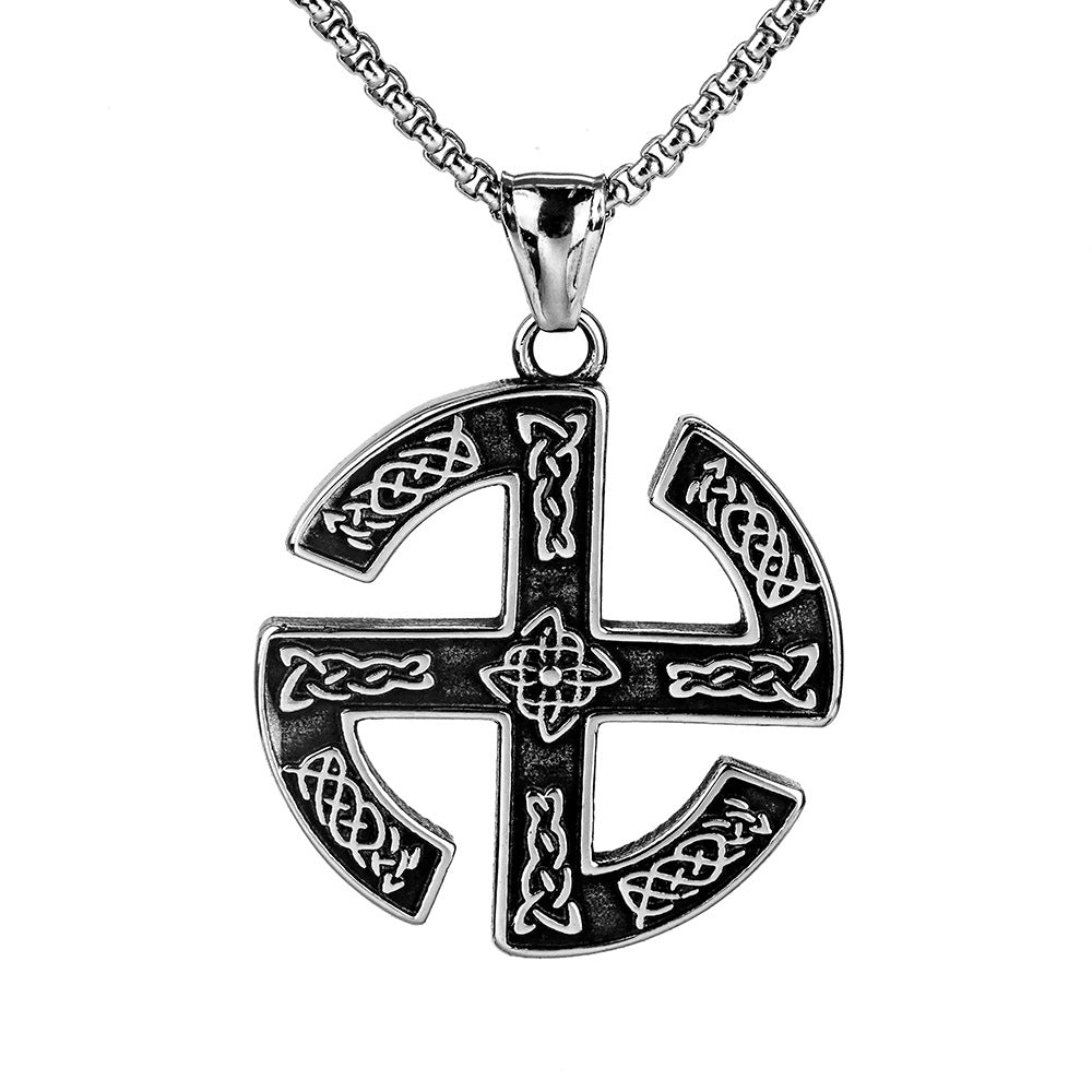 Vintage Stainless Steel Men's Pendant Viking Necklace for Men