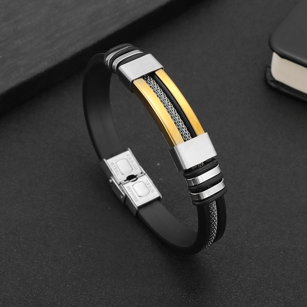 Titanium Bracelet for Men with Stylish Cross-Border Design