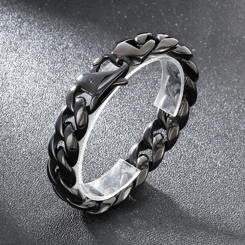 Planderful 18mm Cuban Chain Stainless Steel Mens Bracelet
