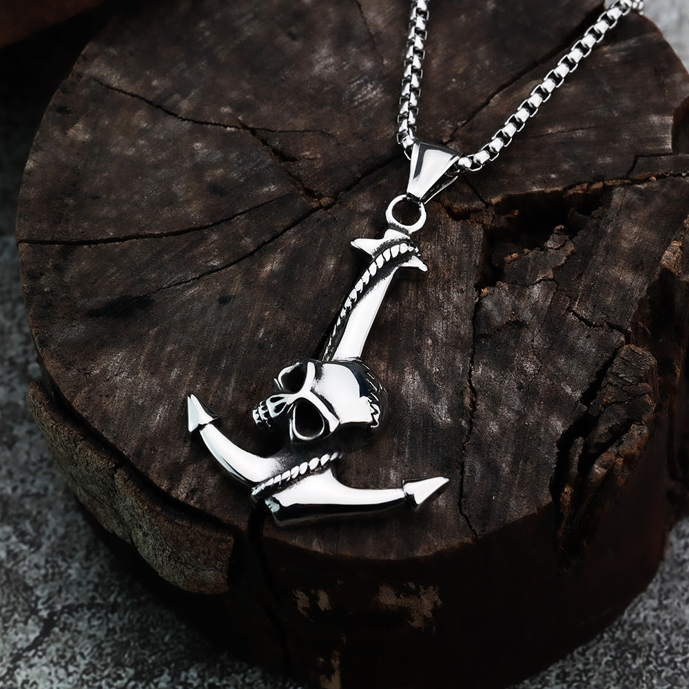 Cross-Border Nordic Viking Skull Anchor Pendant Jewelry