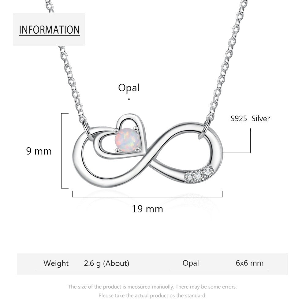 Planderful Jewelry Opal Necklace Sterling Silver Eight Pendant Lucky Set S925 Finish For Everyday Glam