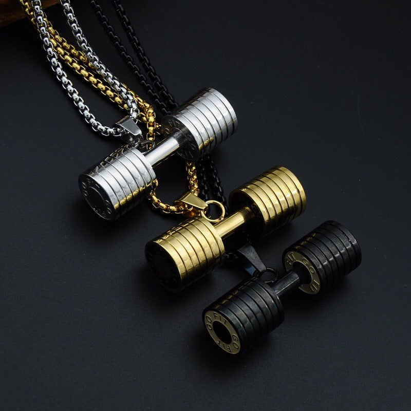 Planderful Titanium Steel Necklace For Men Gym Fitness Pendant Durable Urban Style