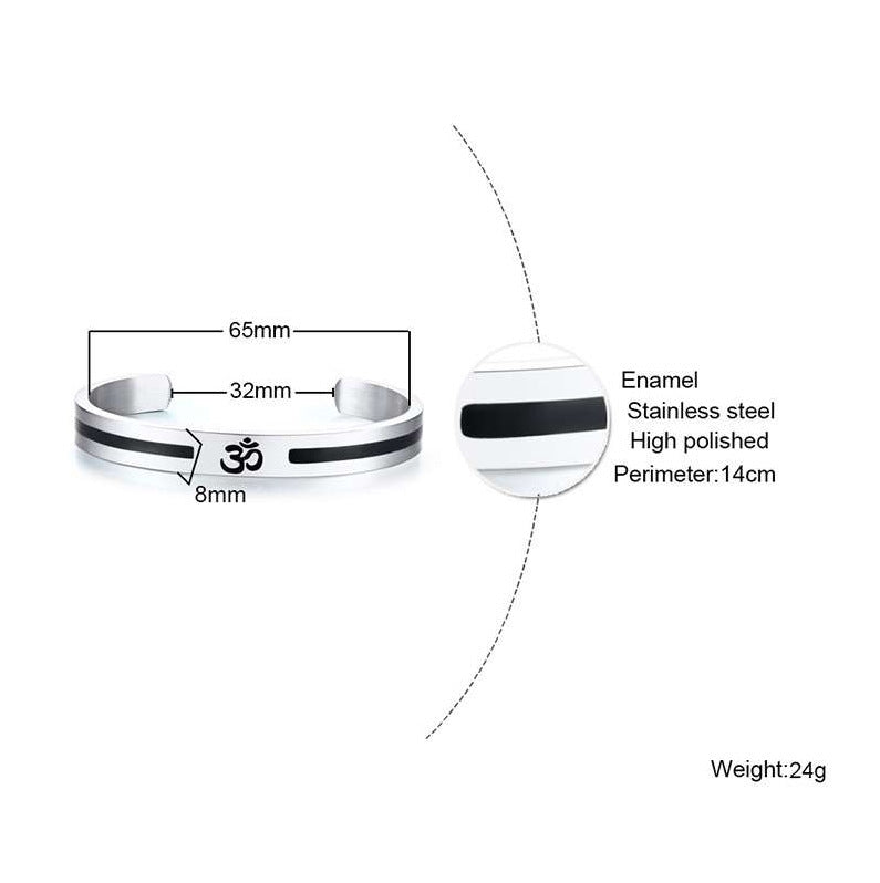 Titanium Steel Men's Opening Bracelet C-Shaped European Style