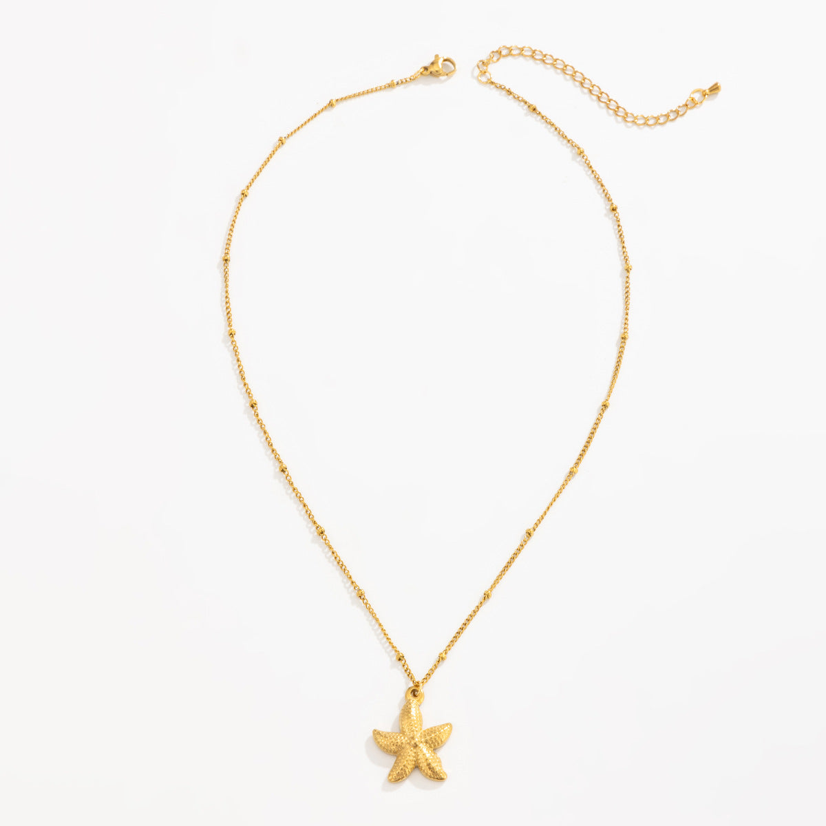 Stainless Steel Thin Chain Flower Collarbone Necklace Ocean Wind Conch Shell Star