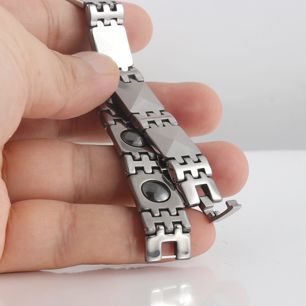 Customizable Titanium Steel Punk Bracelet for Men and Women - Stylish Tungsten Jewelry