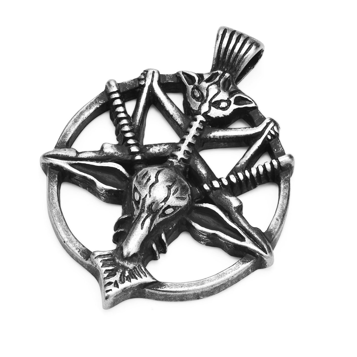 Stainless Steel Punk Satan Goat Head Pendant Retro Men