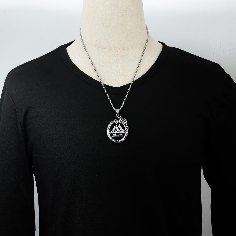 European And American Stainless Steel Viking Triangle Pendant